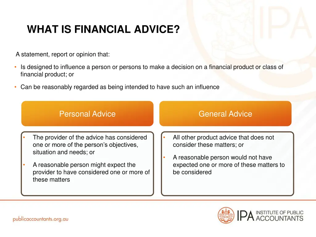 what is financial advice