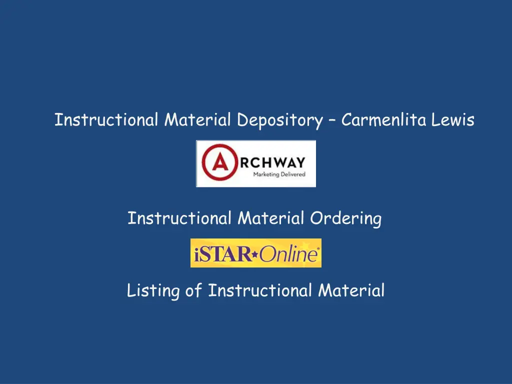 instructional material depository carmenlita lewis