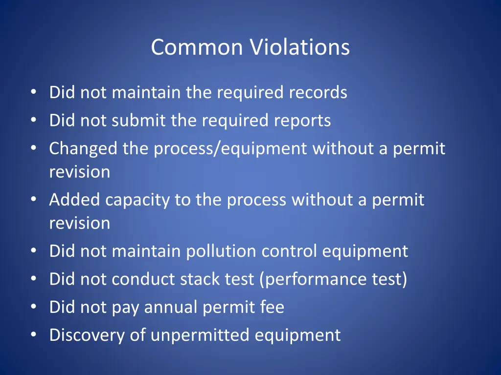 common violations