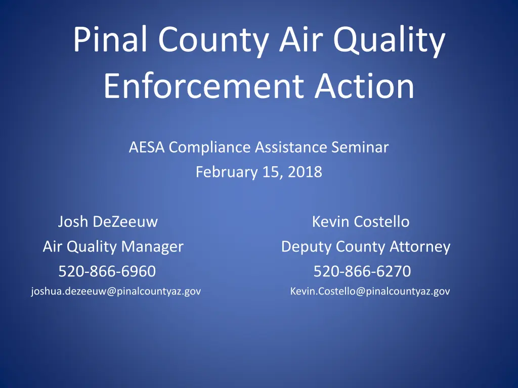 pinal county air quality enforcement action