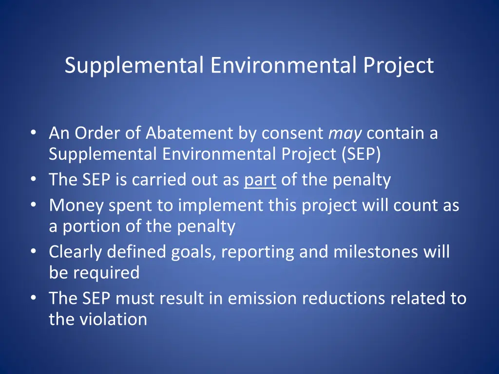 supplemental environmental project