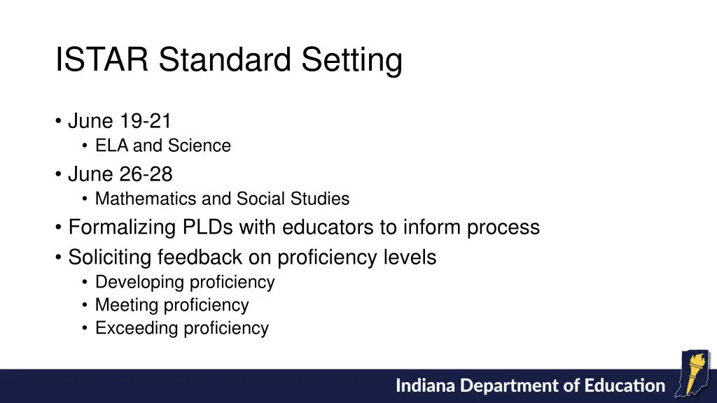 istar standard setting