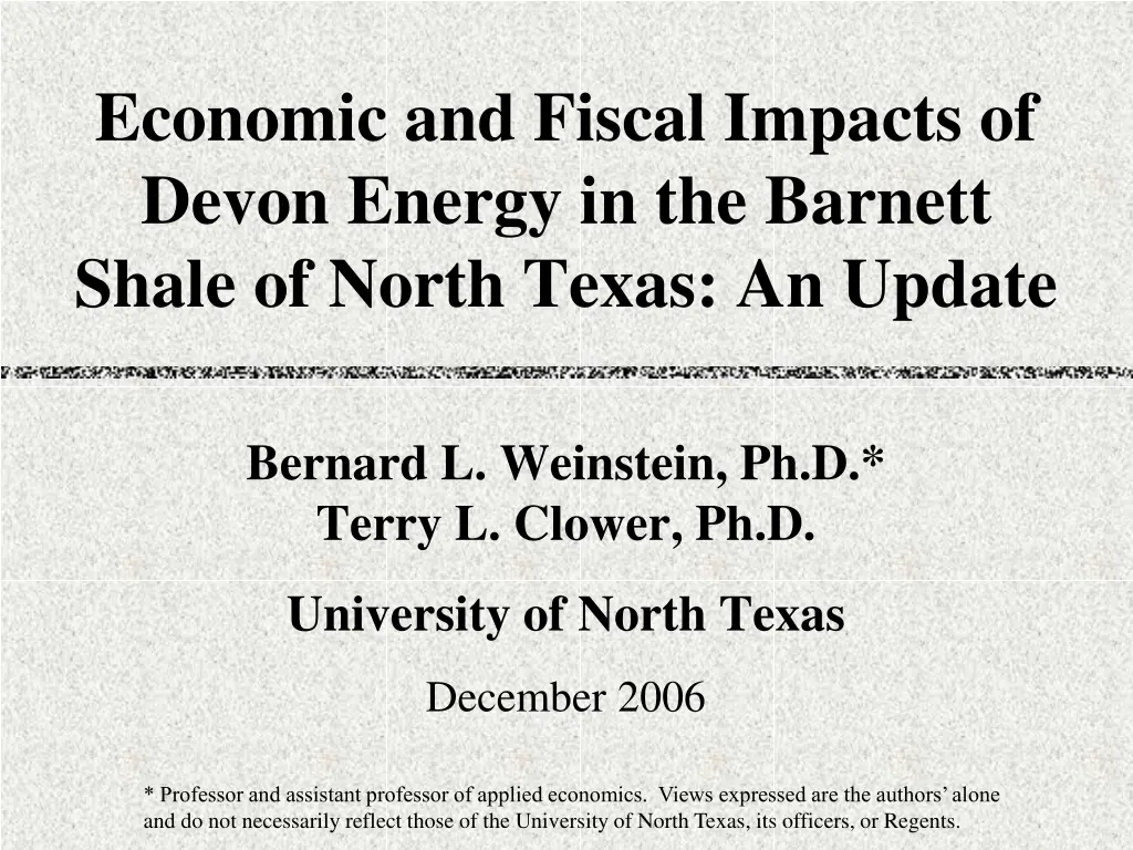 economic and fiscal impacts of devon energy