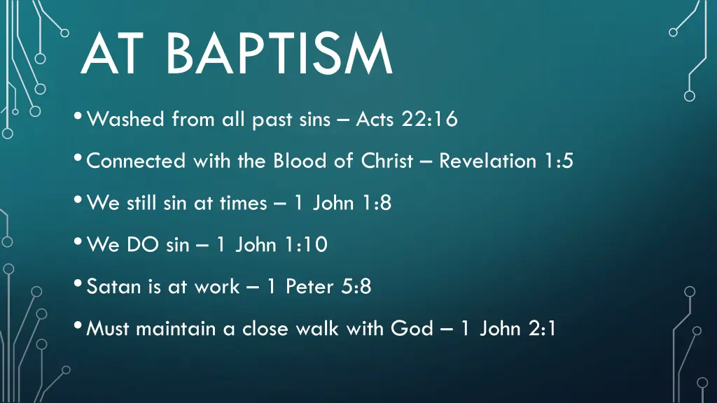 at baptism washed from all past sins acts