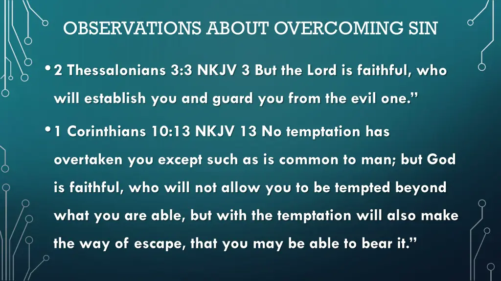 observations about overcoming sin