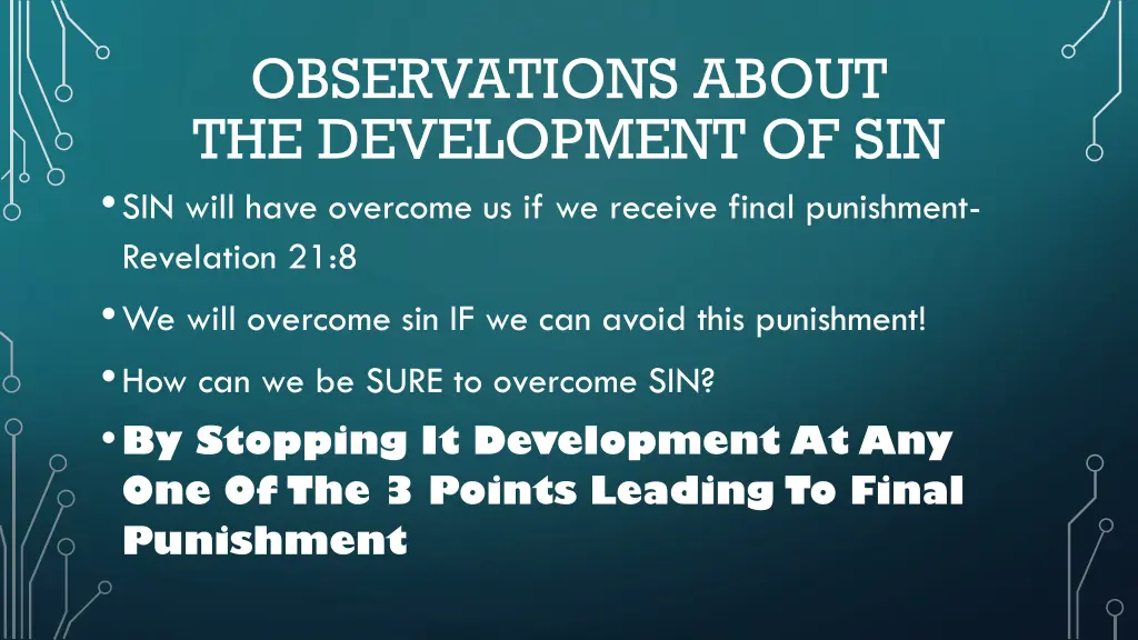 observations about the development