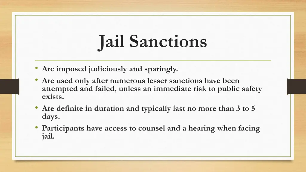 jail sanctions