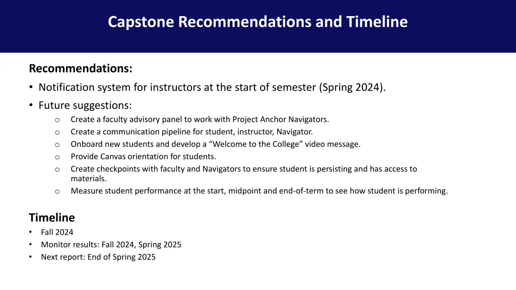 capstone focus