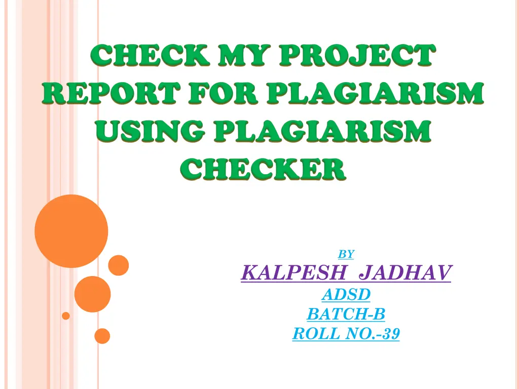 check my project check my project report