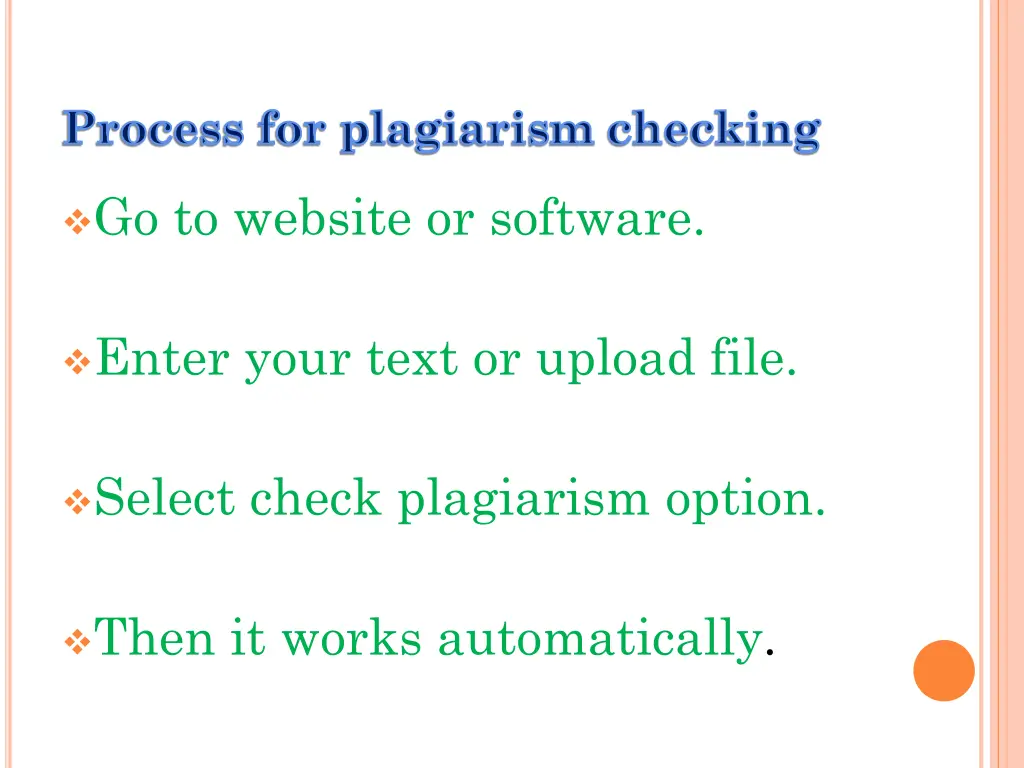 process for plagiarism checking