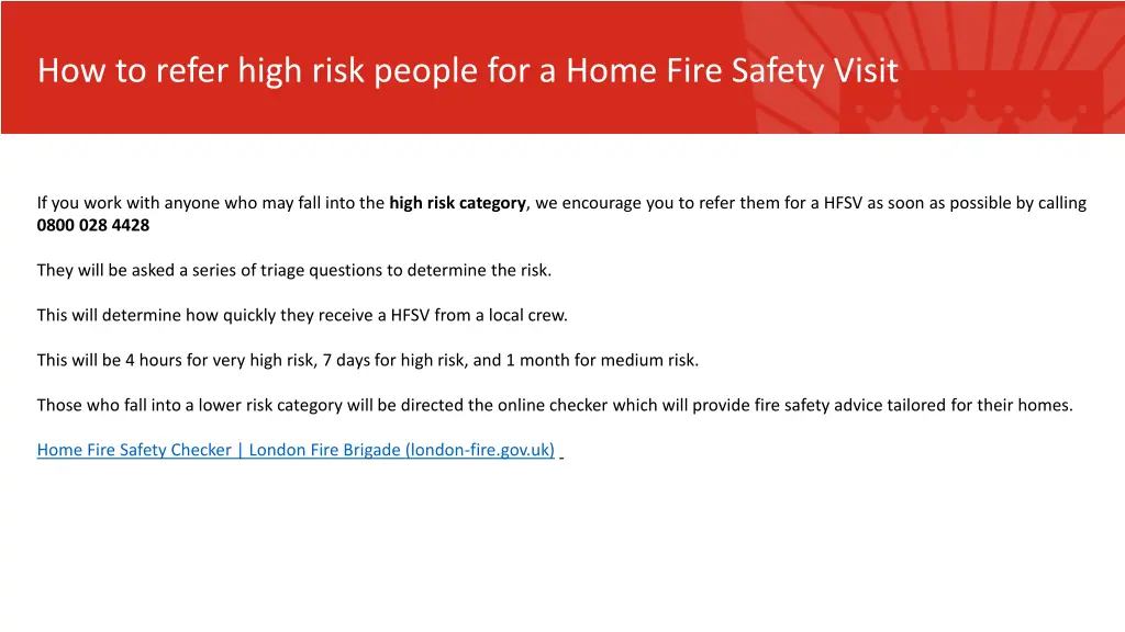 how to refer high risk people for a home fire