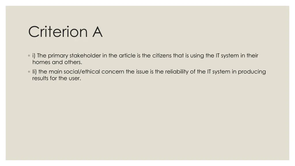 criterion a