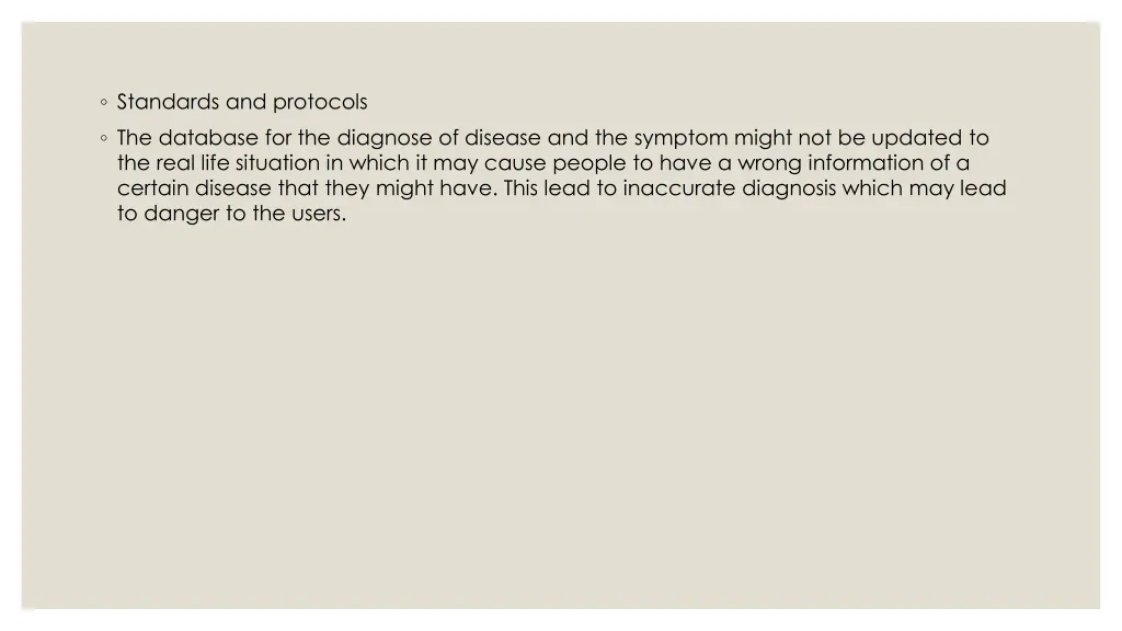 standards and protocols the database