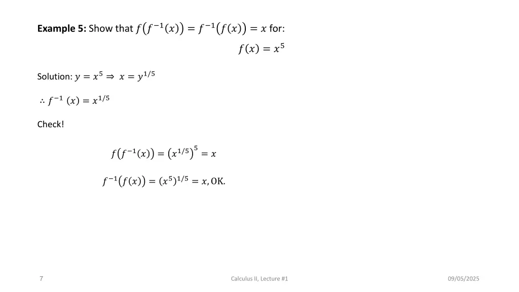 example 5 show that 1