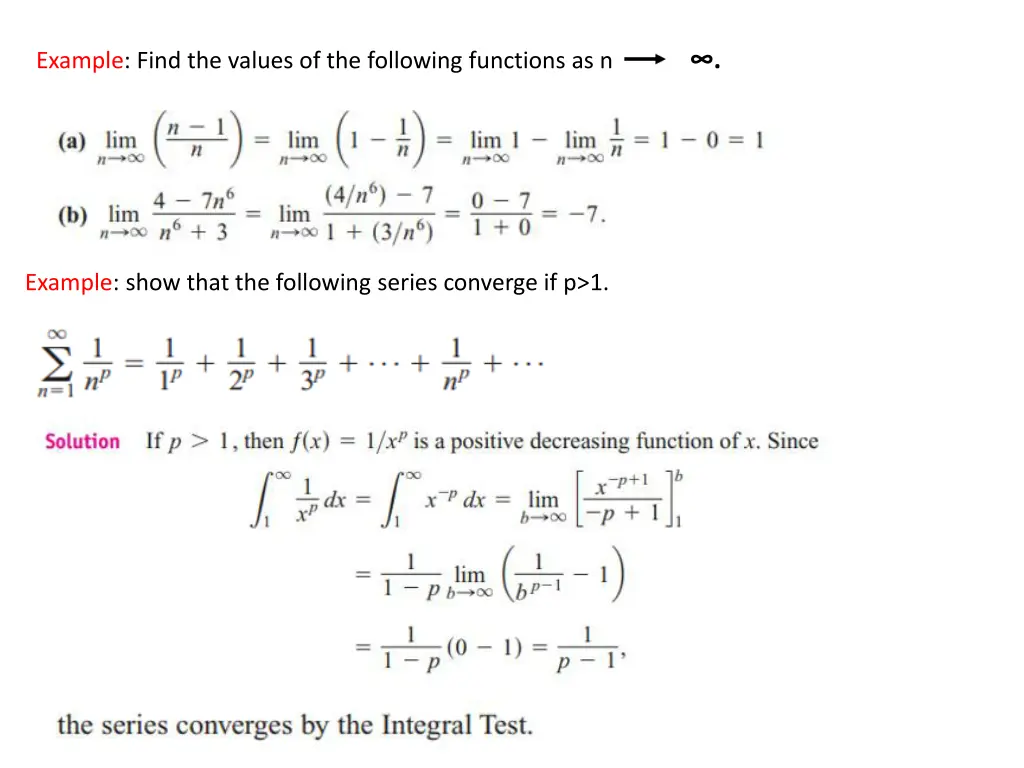 example find the values of the following