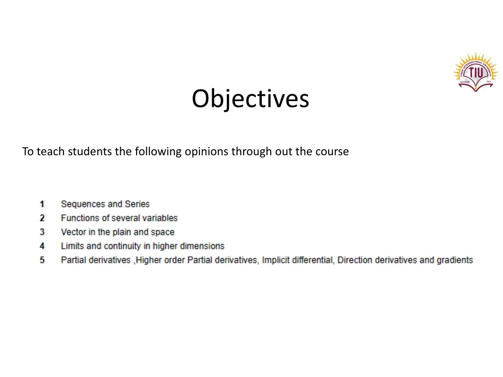 objectives