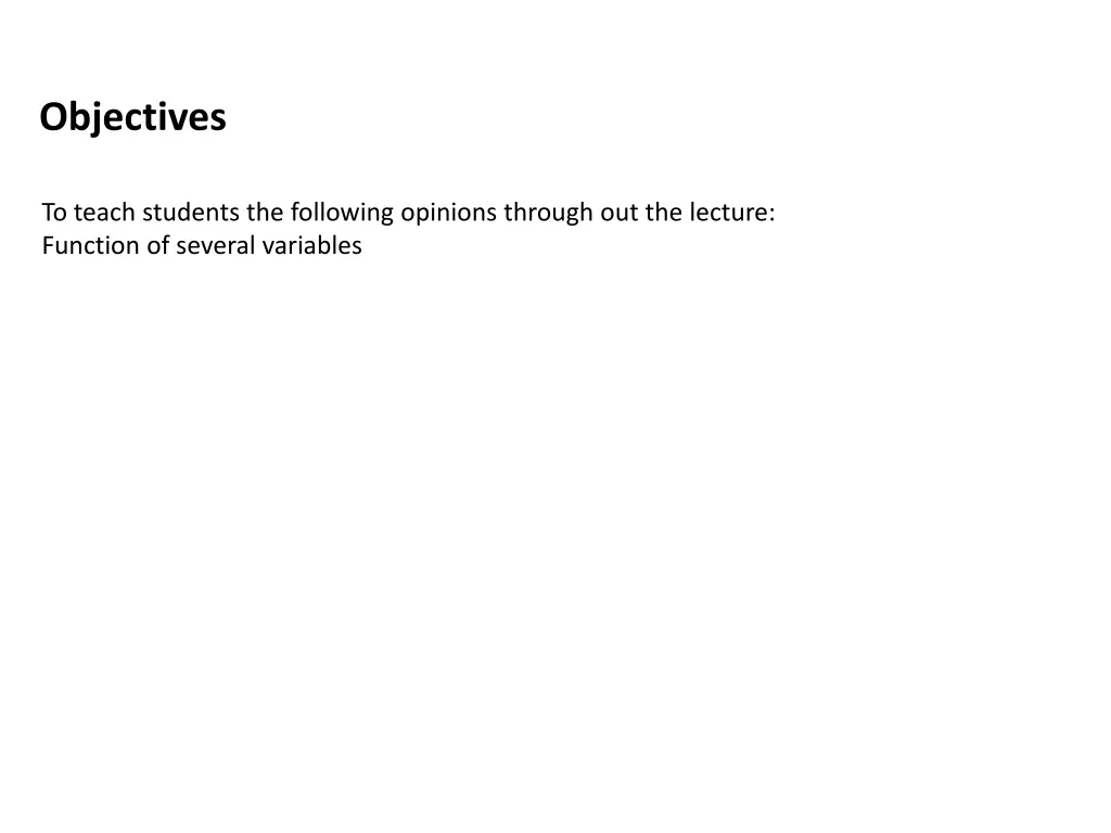 objectives