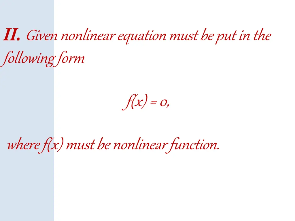 given nonlinear equation must