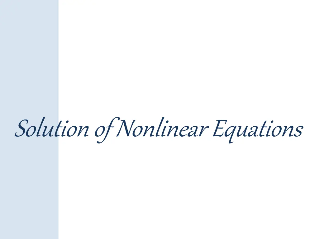 solution of nonlinear equations