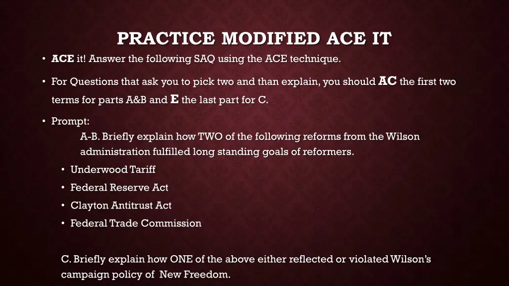 practice modified ace it ace it answer 1