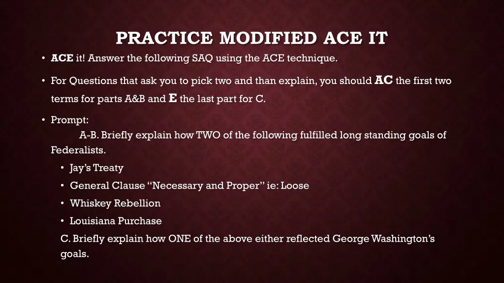 practice modified ace it ace it answer