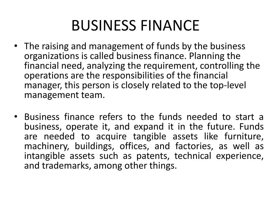 business finance