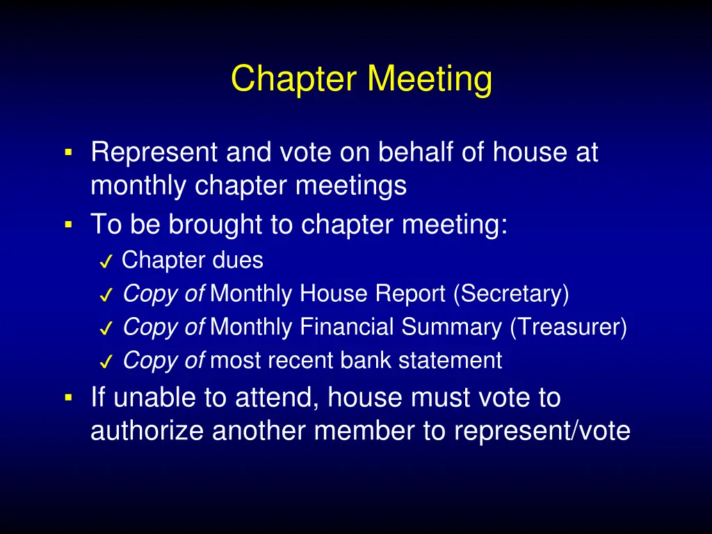 chapter meeting