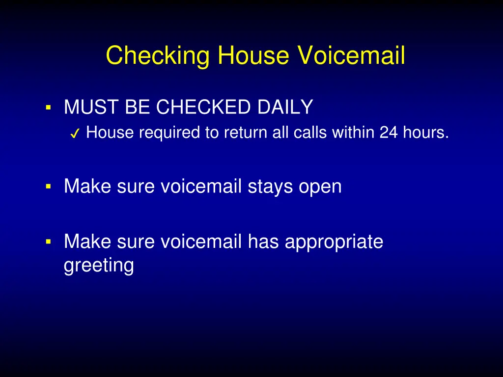 checking house voicemail