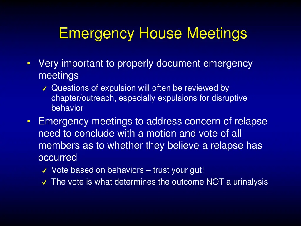 emergency house meetings 1