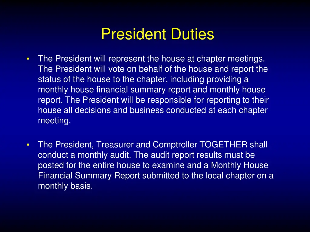 president duties 1