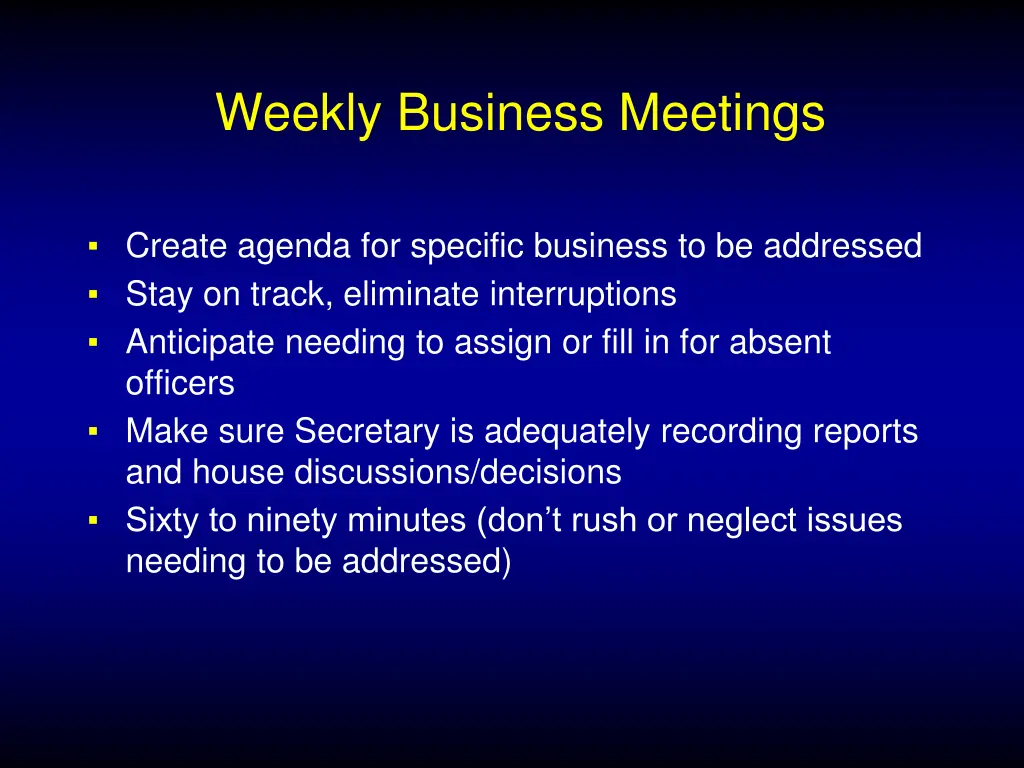 weekly business meetings 1