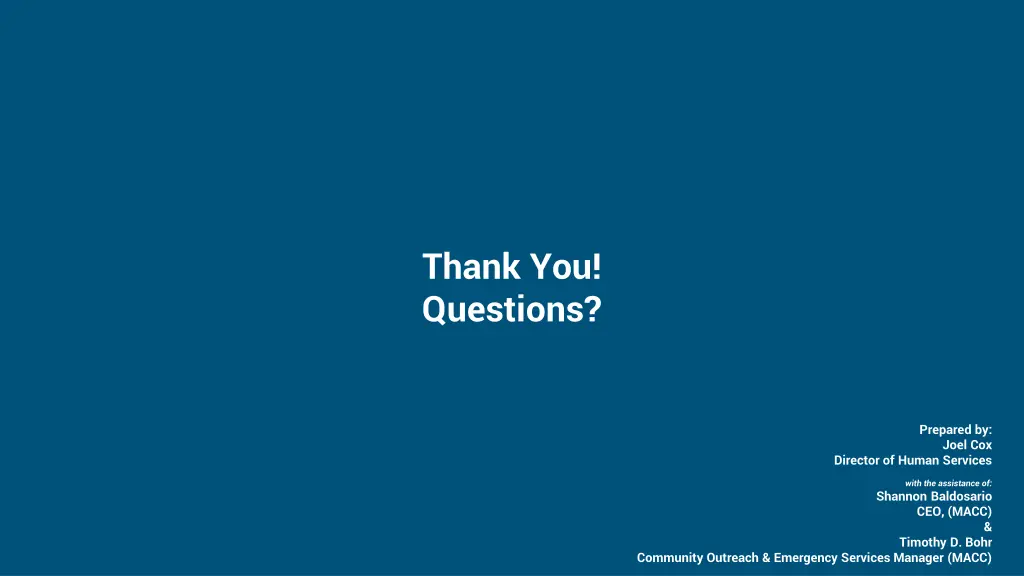 thank you questions