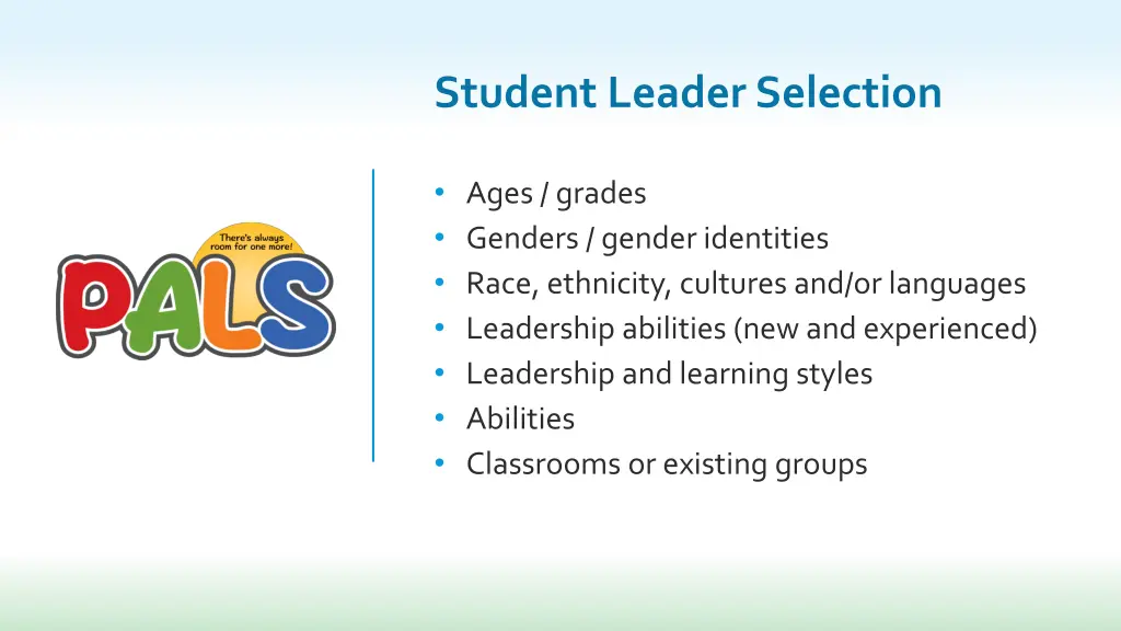 student leader selection