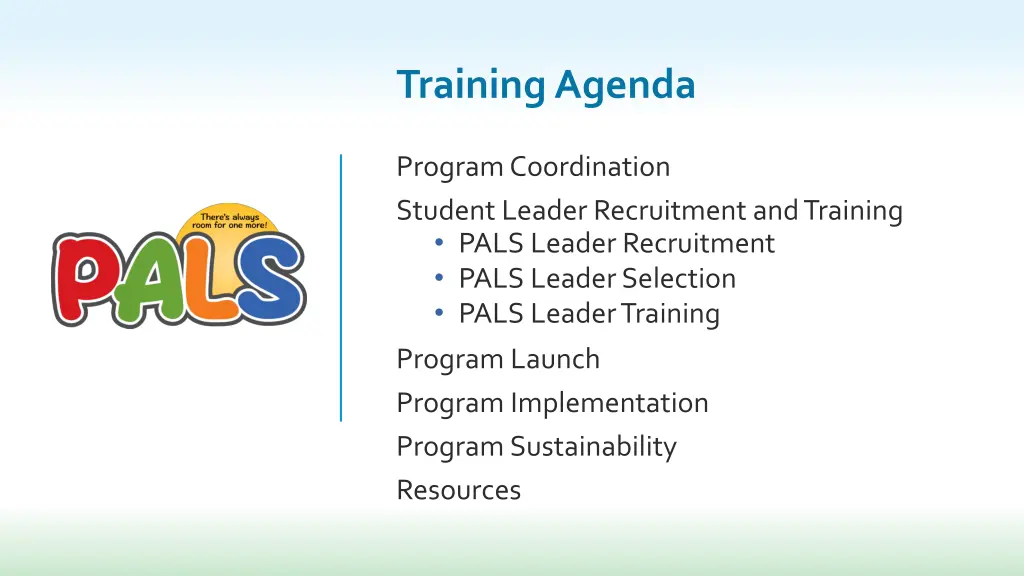 training agenda