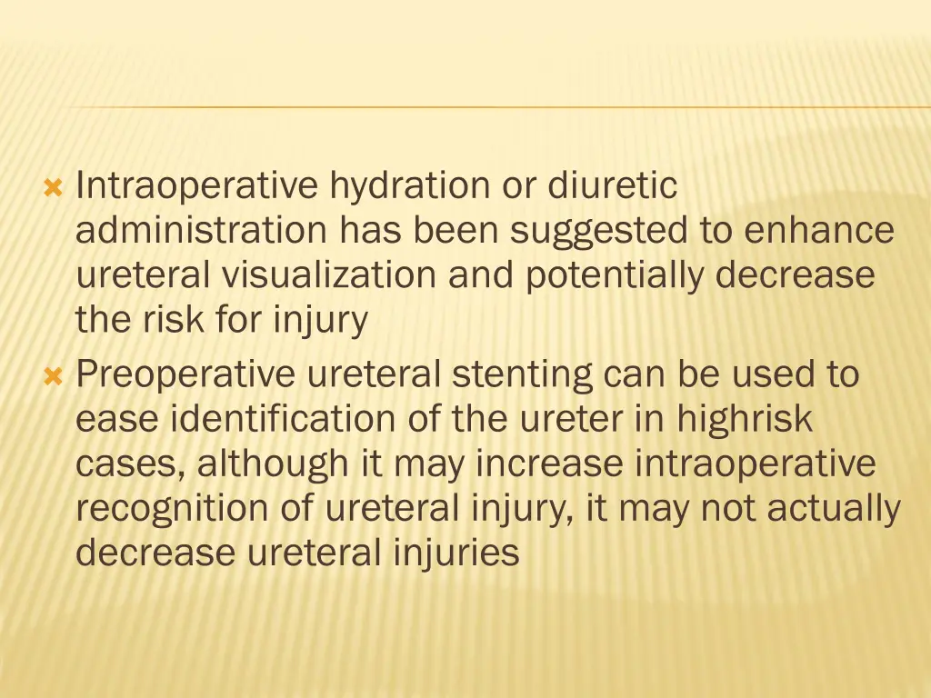 intraoperative hydration or diuretic