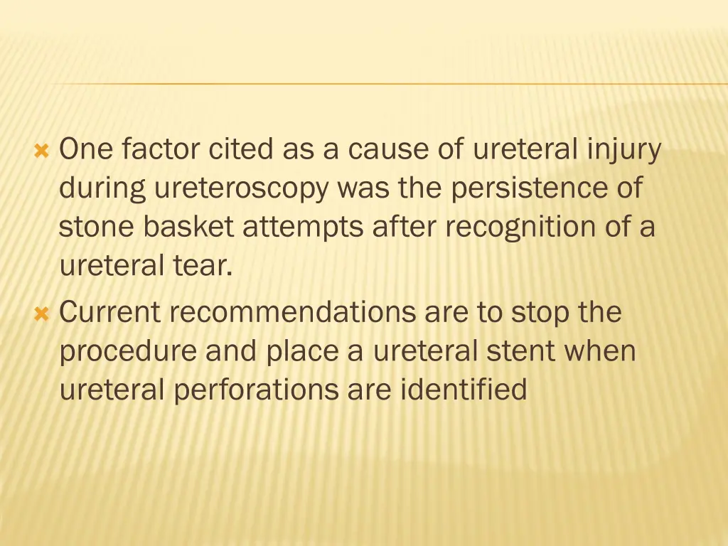one factor cited as a cause of ureteral injury
