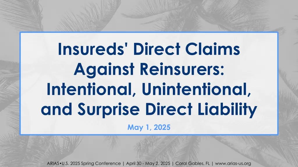 insureds direct claims against reinsurers