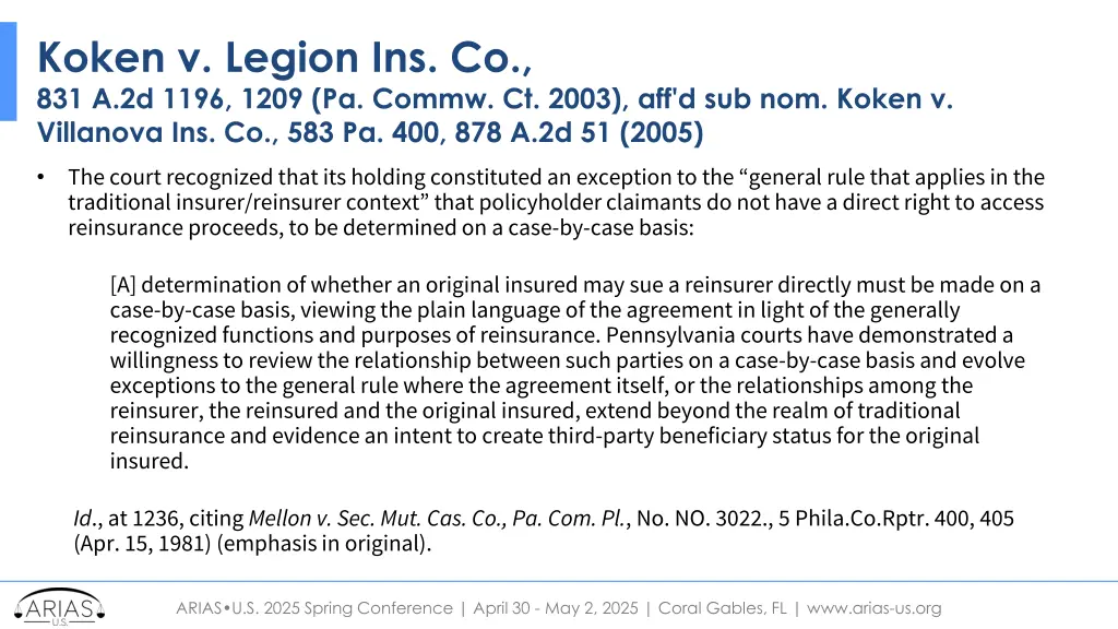 koken v legion ins co 831 a 2d 1196 1209 pa commw 1