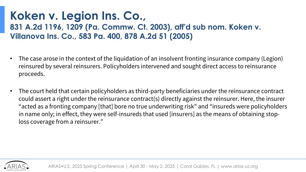 koken v legion ins co 831 a 2d 1196 1209 pa commw
