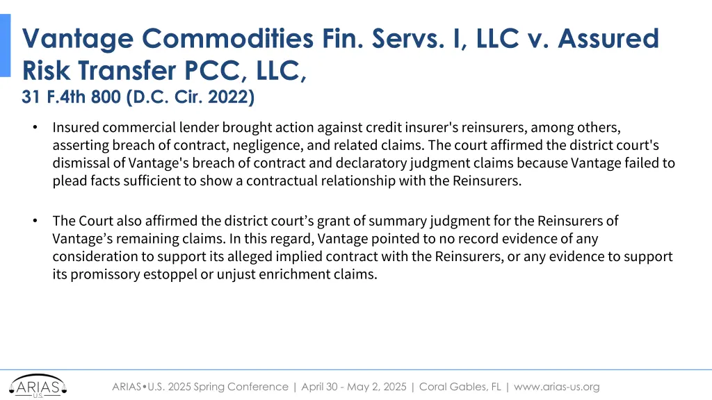 vantage commodities fin servs i llc v assured