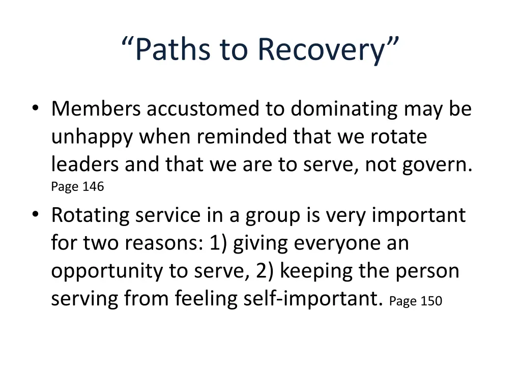 paths to recovery