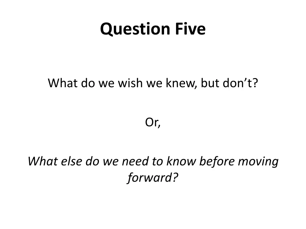 question five