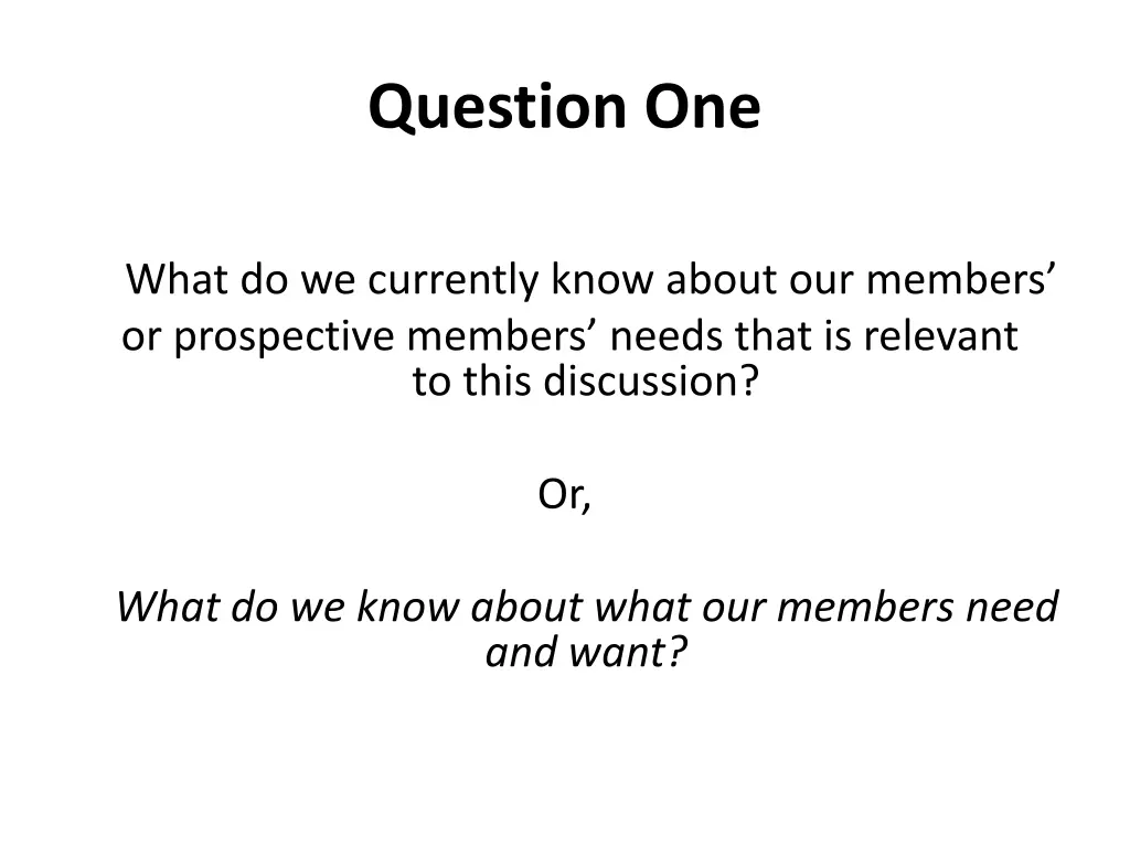 question one