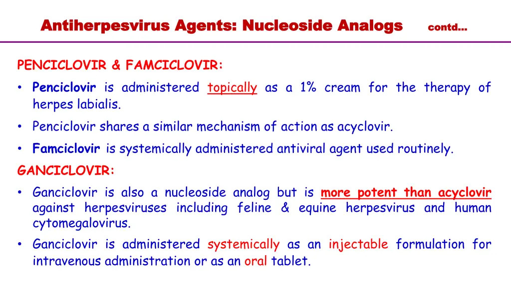 antiherpesvirus antiherpesvirus agents nucleoside 1