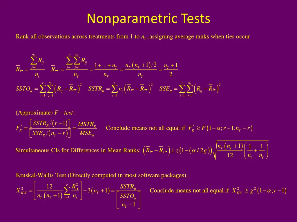 nonparametric tests