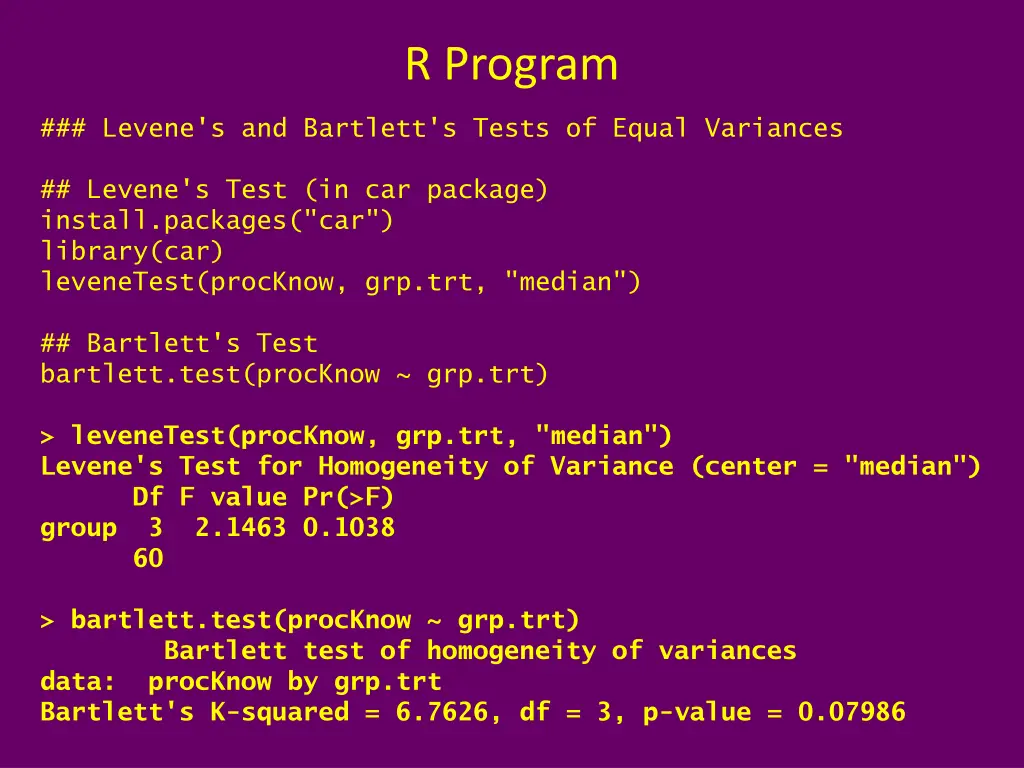 r program