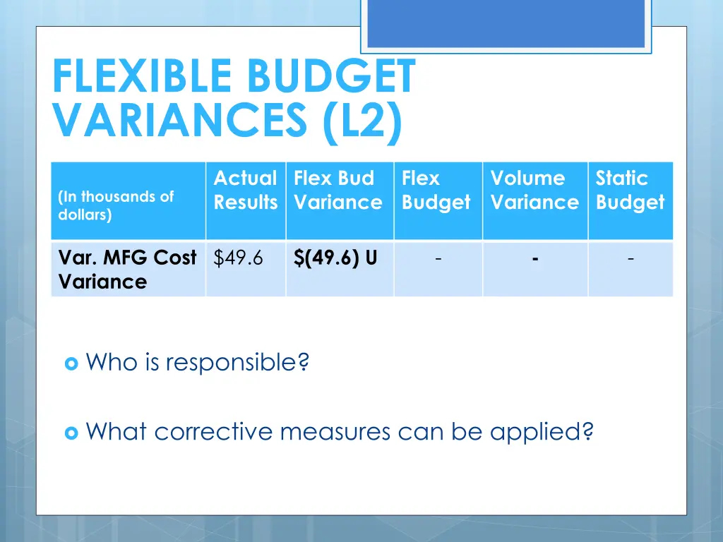 flexible budget variances l2 2