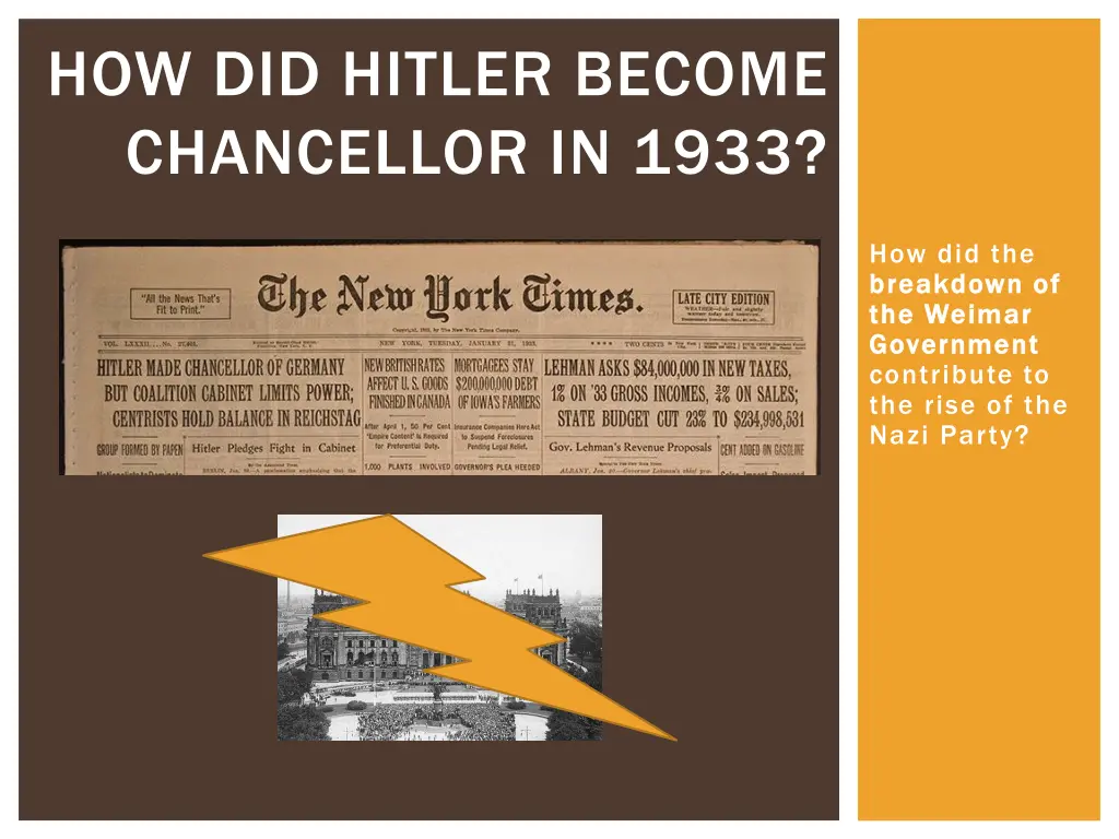 how did hitler become chancellor in 1933