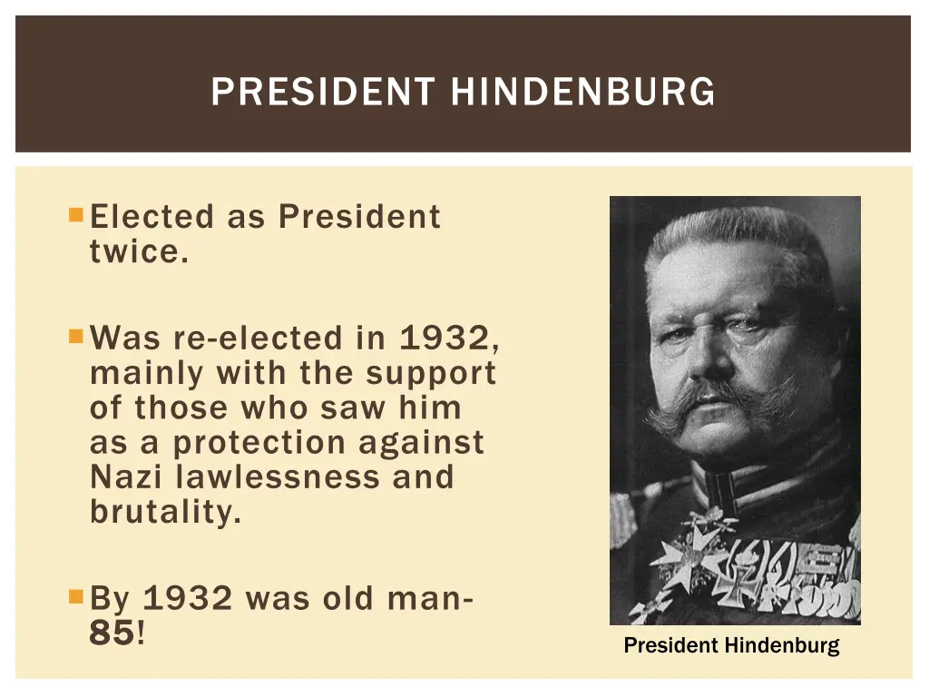 president hindenburg