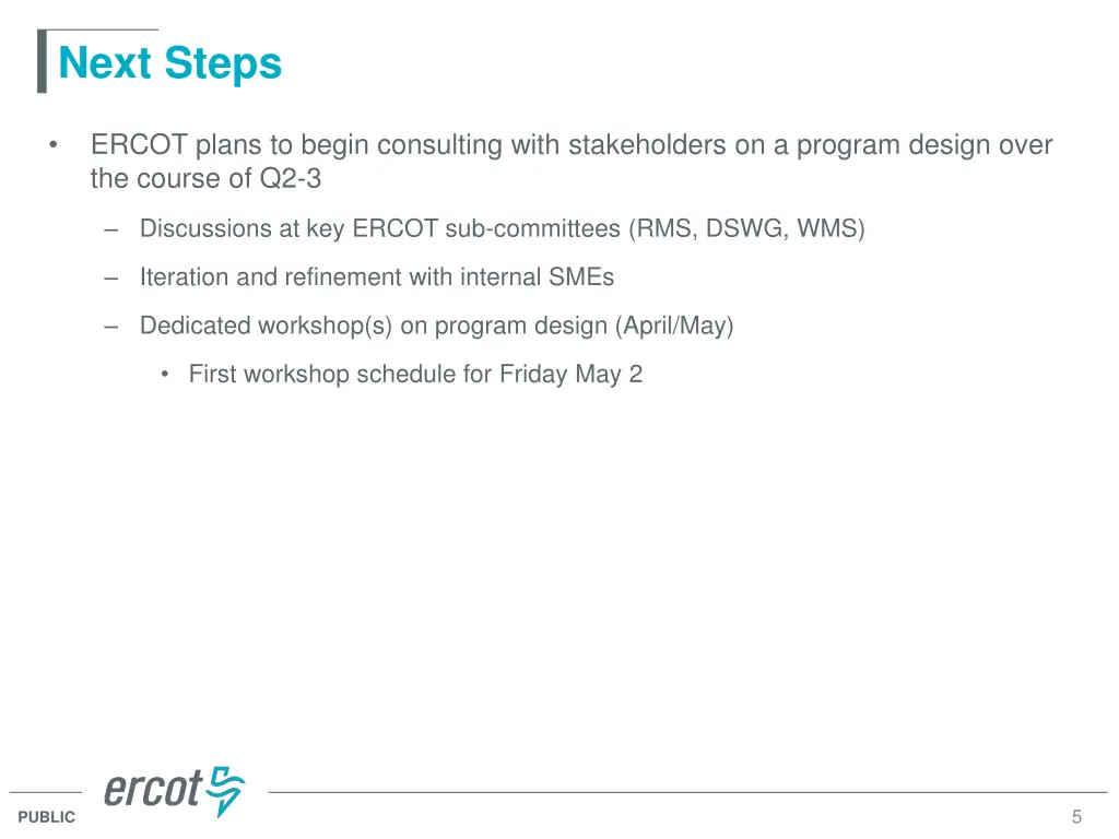 next steps